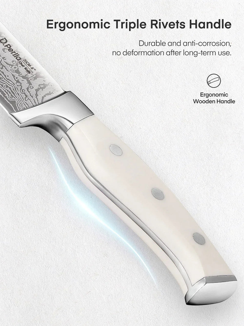 D.Perlla Knife Set, 14 Pcs Kitchen Knives Set with Built-in Sharpener, Stainless Steel Knife Set with Block - USA MEGA SHOP