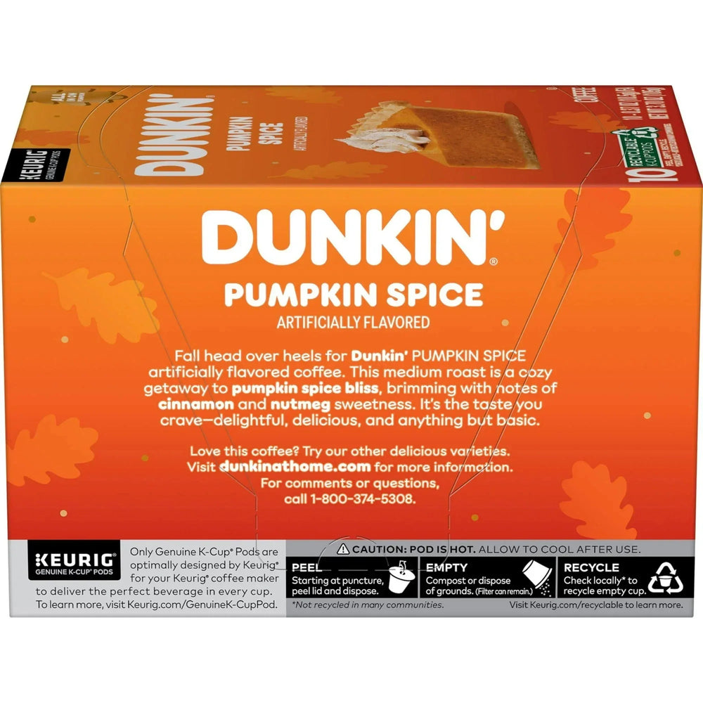Dunkinâ€™ Pumpkin Spice Artificially Flavored Coffee, Keurig K Cup Pods, 10 Count Box - USA MEGA SHOP