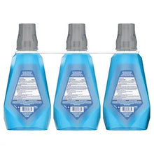 Crest Advantage multi-protection mouthwash three-pack, blue bottles with back label