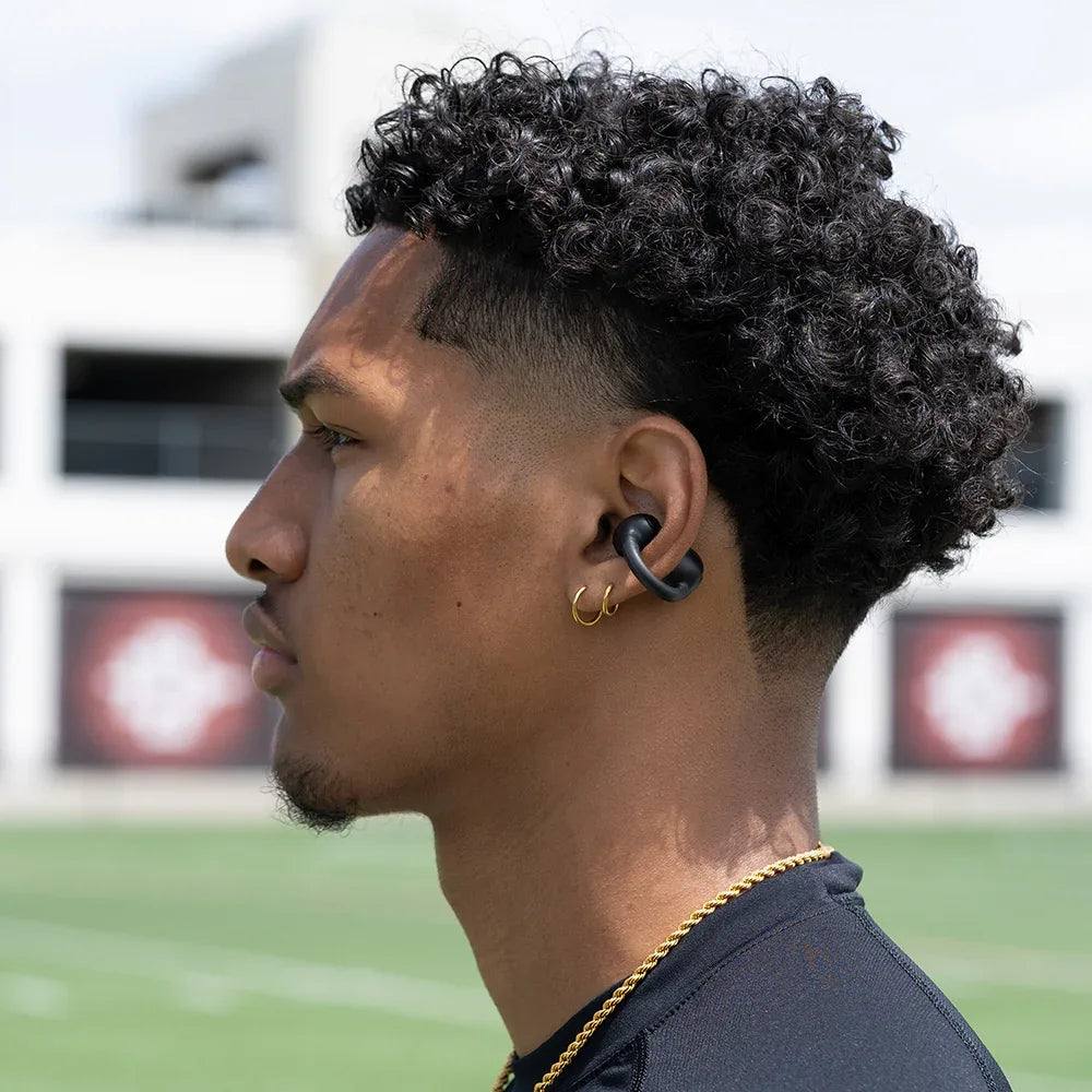 JLab Flex Open Earbuds, Black, Open-Ear Clip Design, 21+ Hr Playtime, IPX4, Multipoint, Clear Calls, Fast Pair