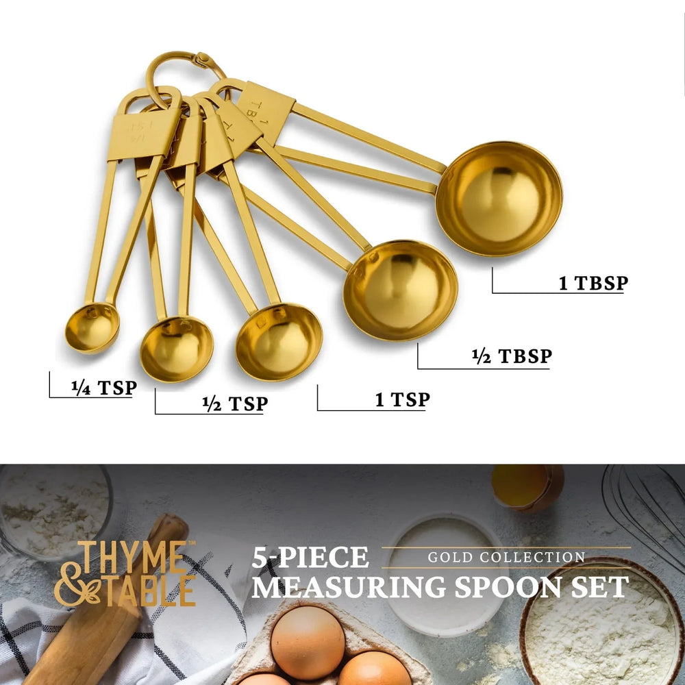 Thyme & Table 5-Piece Stainless Steel Measuring Spoon Set - USA MEGA SHOP