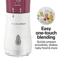 White Hamilton Beach blender base with blending jar and power button