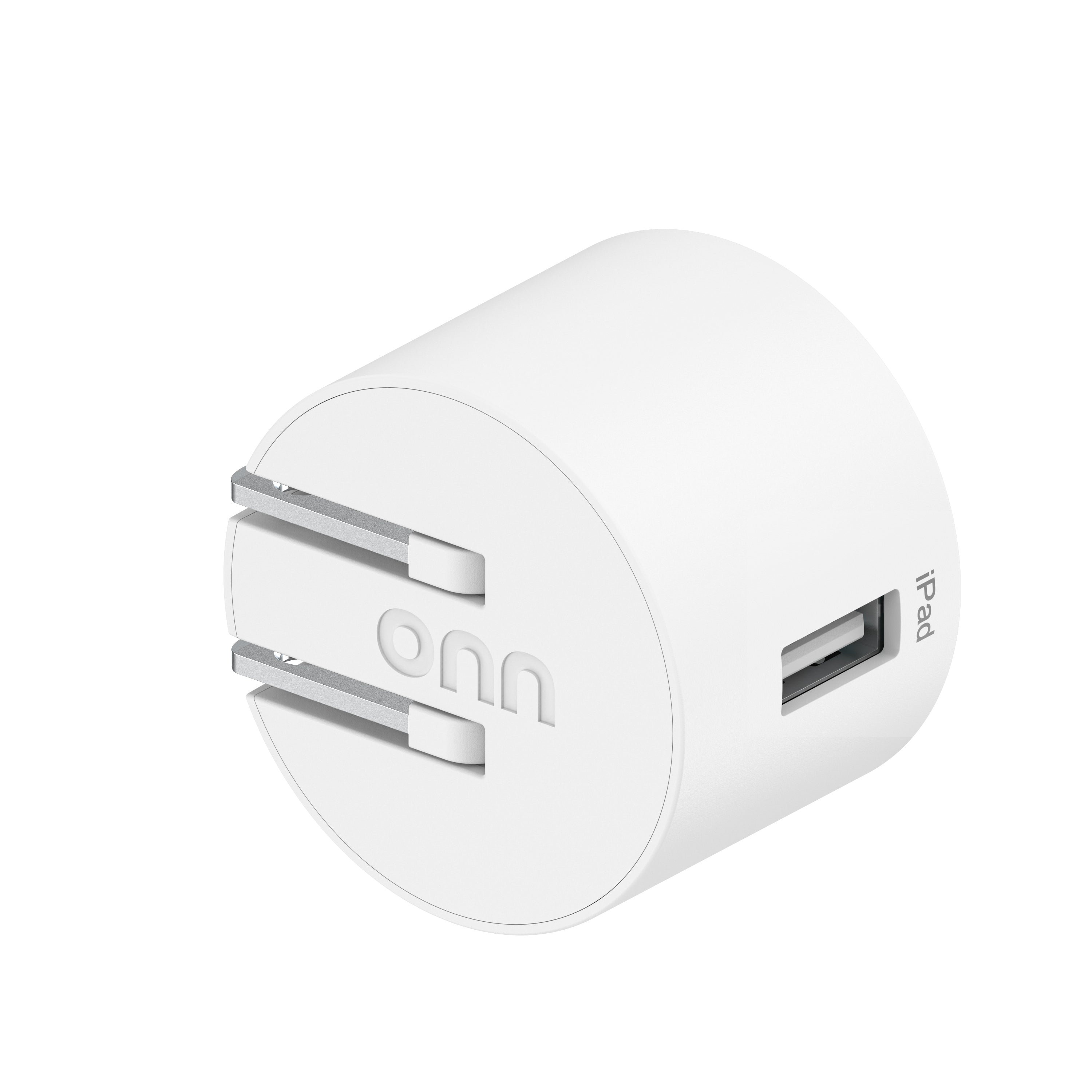 onn 12W Single USB-A Port Wall Charger with 3ft Lightning to USB Cable, MFI Certified Foldable Plug, White - Compatible with iPhone 14/13/12/11/X/XR/XS/8/7/6/5, iPad, Airpods and more