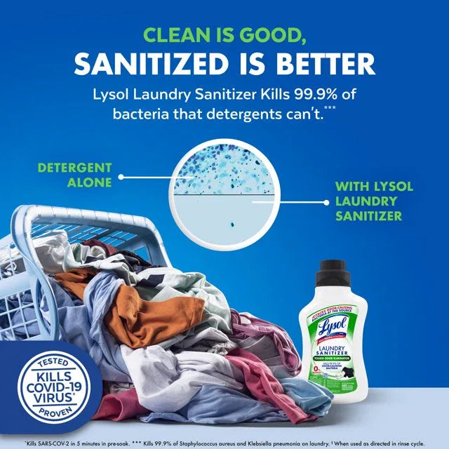 Lysol Tough Odor Eliminator Laundry Sanitizer Additive, 0% Bleach, Eliminates Odor Causing Bacteria, 41oz - USA MEGA SHOP