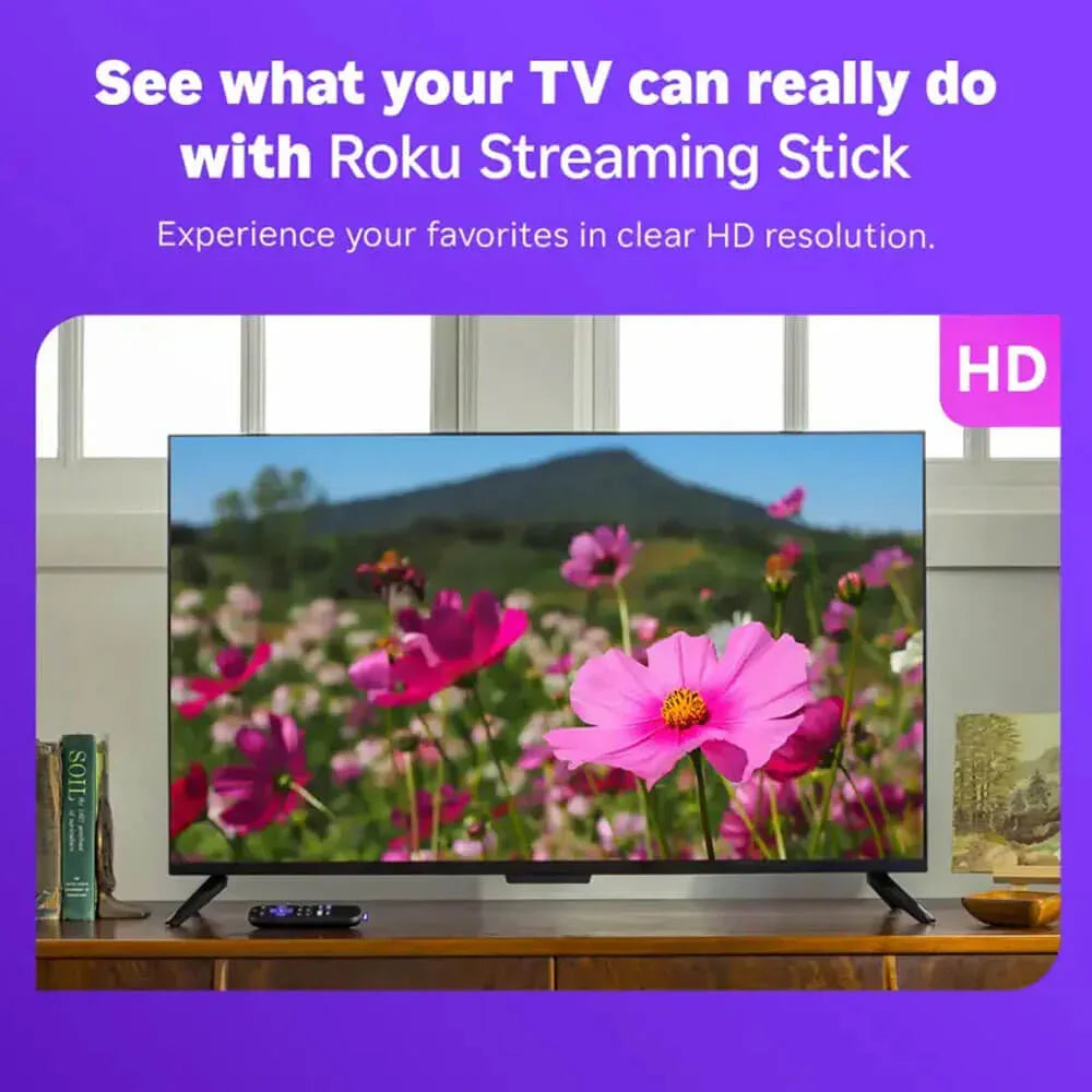 Roku Streaming Stick 2025 - HD Roku Streaming Device for TV with Voice Remote - Free & Live TV (3840R) - USA MEGA SHOP