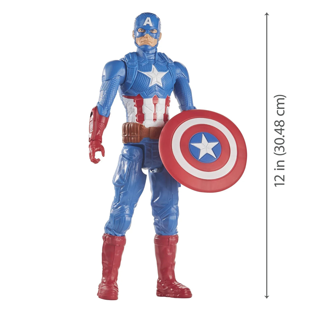 Hasbro Marvel Avengers Titan Hero Series Captain America, Poseable Action Figure 12 in - USA MEGA SHOP