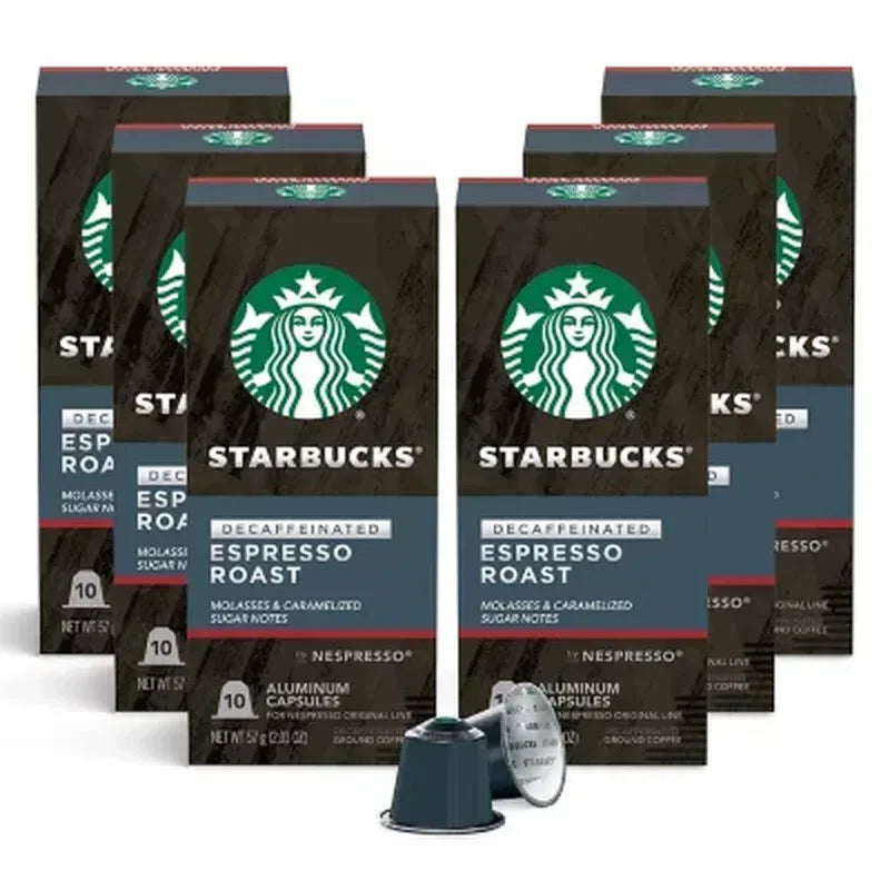 Starbucks by Nespresso Decaf Espresso Coffee Pods, Dark Roast (60 Ct.)