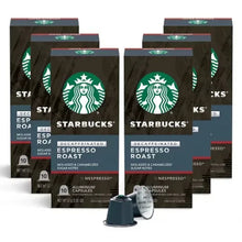Dark roast decaffeinated espresso coffee pods, Nespresso-compatible aluminum capsules, 10-count sleeves
