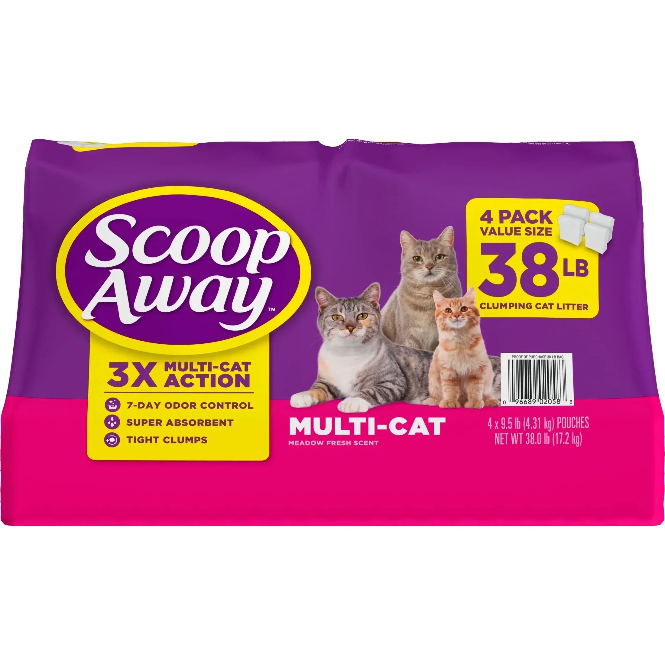 Scoop Away Multi Cat Litter With Meadow Fresh Scent, 38 lb. Box