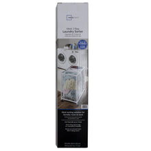 Laundry sorter cart box packaging with mesh bags and caster wheels