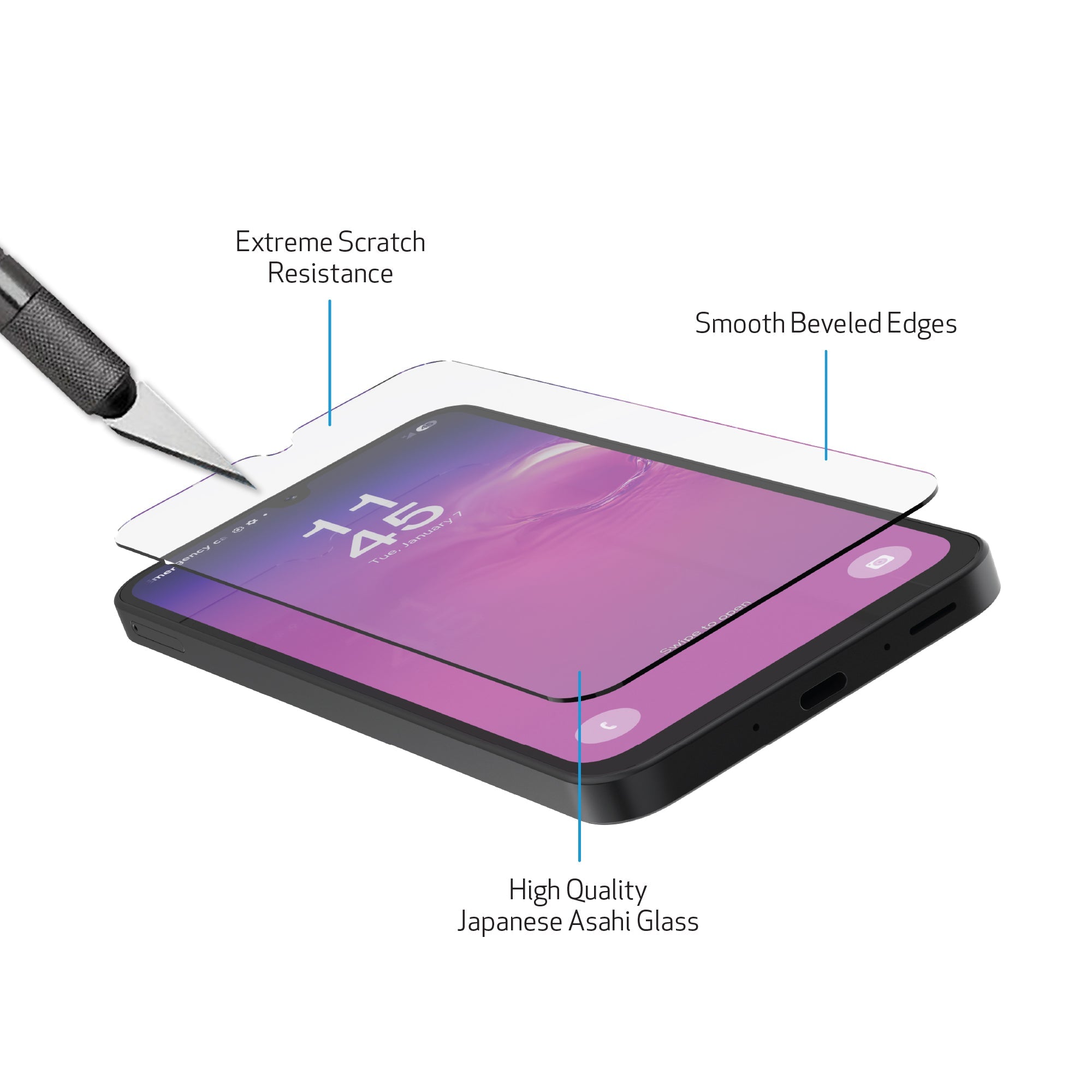 DuraGlass Tempered Glass Screen Protector with Quick Installation Tray for Samsung Galaxy A26 5G