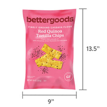 bettergoods Red quinoa tortilla chips pouch with 9 in width