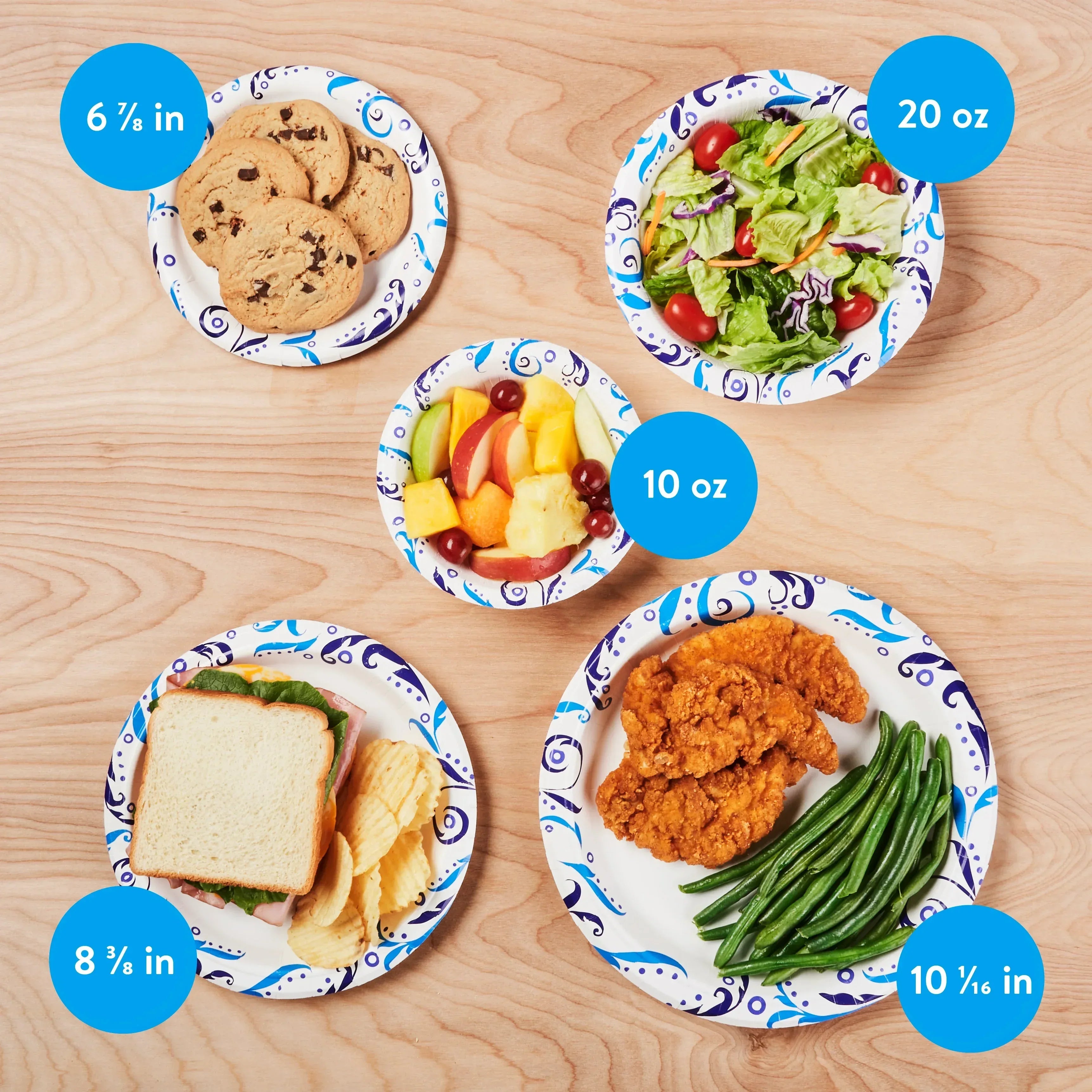 Great Value Everyday Disposable Paper Bowls, 20 oz, 50 Count