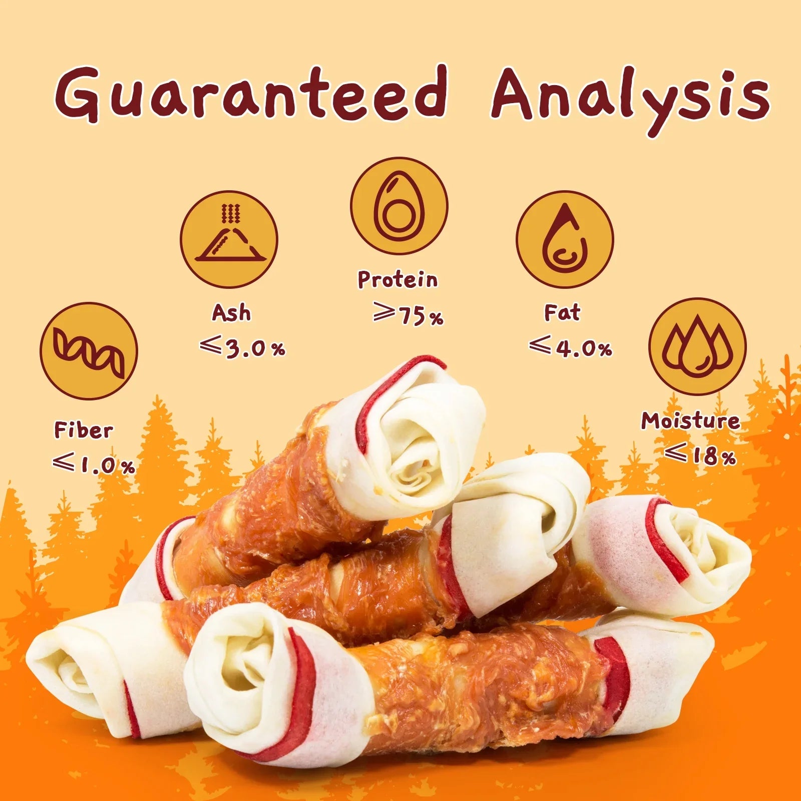 Jungle Calling Chicken Wrap Knotted Bones Dog Chews, Long Lasting for Large Dogs Training Treats