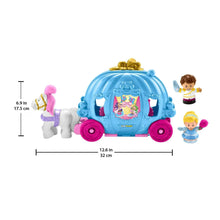 Dancing carriage playset with white horse figure and four Little People figures
