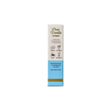 Pure vanilla extract carton with front label and blue banding