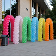 Tall number latex balloon set in pink, green, blue, yellow, and orange