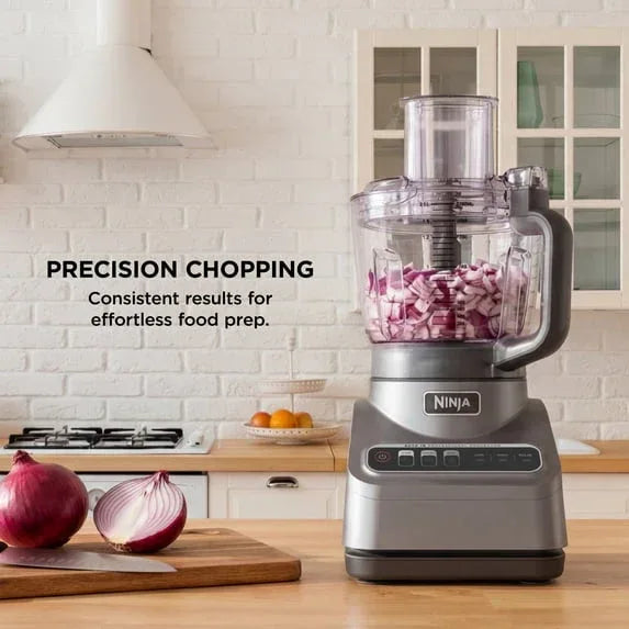 Ninja Professional 9 Cup Food Processor, 850 Watts, Auto-iQ 3 Presets, Chop, Dough, Slice, Shred, BN600 Silver