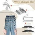 6-tier denim skirt hanger with clips and swivel hook, metal grid