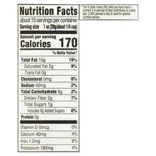Nutrition Facts panel for mixed nuts canister: calories 170 per serving