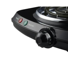 Single coil electric hot plate with side control knob and power/heating indicator lights