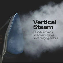 Steam iron with vertical steam plume from soleplate