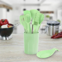 MegaChef Mint Green 12 Piece Silicone Cooking Utensils