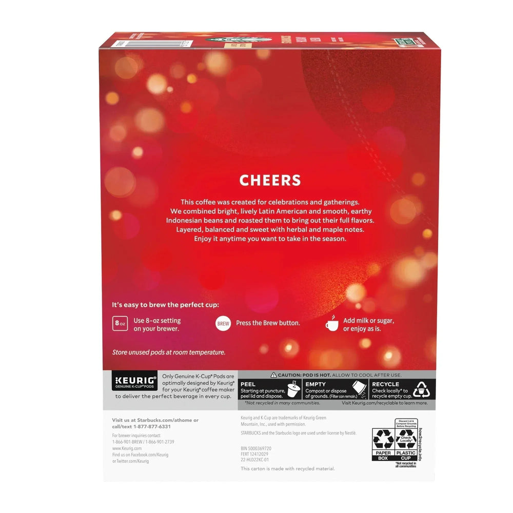 Starbucks Holiday Blend, Medium Roast Coffee, Keurig K-Cup Coffee Pods, 22 Count - USA MEGA SHOP