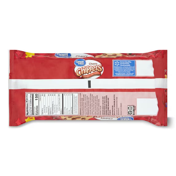 Great Value Chewy Chocolate Chip Cookies, 19.5 oz