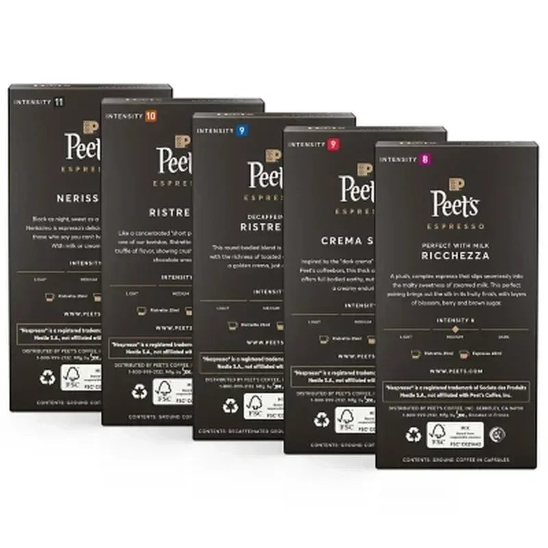 Peets Coffee Variety Capsules (10 Ct. per Pk., 5 Pk.)