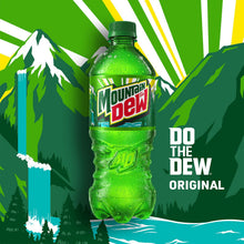 Mountain Dew green soda bottle with contoured plastic shape