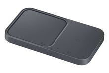 Wireless charging duo dock with rectangular pad area, dark gray base