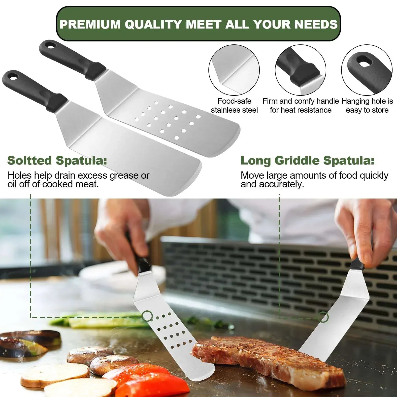 18PCS Griddle Accessories Kit,Flat Top Grill Accessories Set for Blackstone,Stainless Steel Grill Set