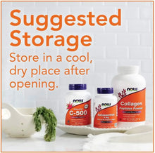 Suggested storage infographic with supplement bottles and cool, dry storage text