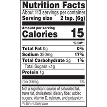Member's Mark Homestyle Chili Seasoning nutrition facts label with serving size and calories.