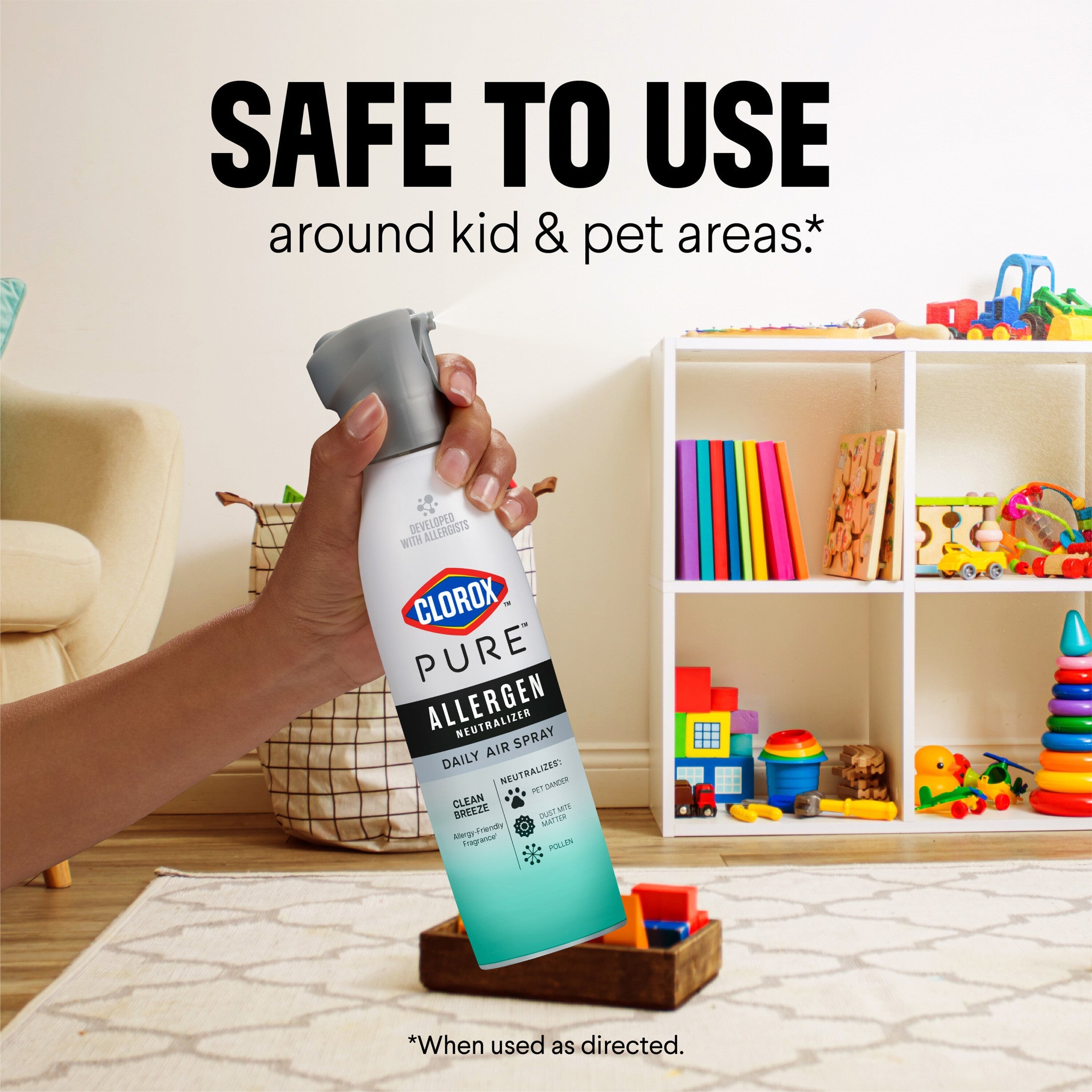 Clorox PURE Allergen Neutralizer Daily Air Spray, Clean Breeze, 8 oz Bottle