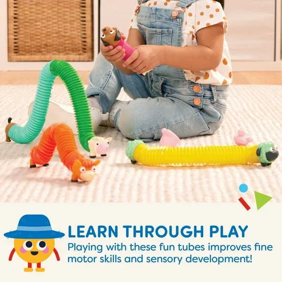 Battat Li'l Barn Buddies 5 Sensory Farm Animal Tubes, Toddler and Preschool Toys - USA MEGA SHOP