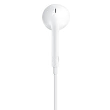 White wired in-ear earbuds with inline control slot, cable attached