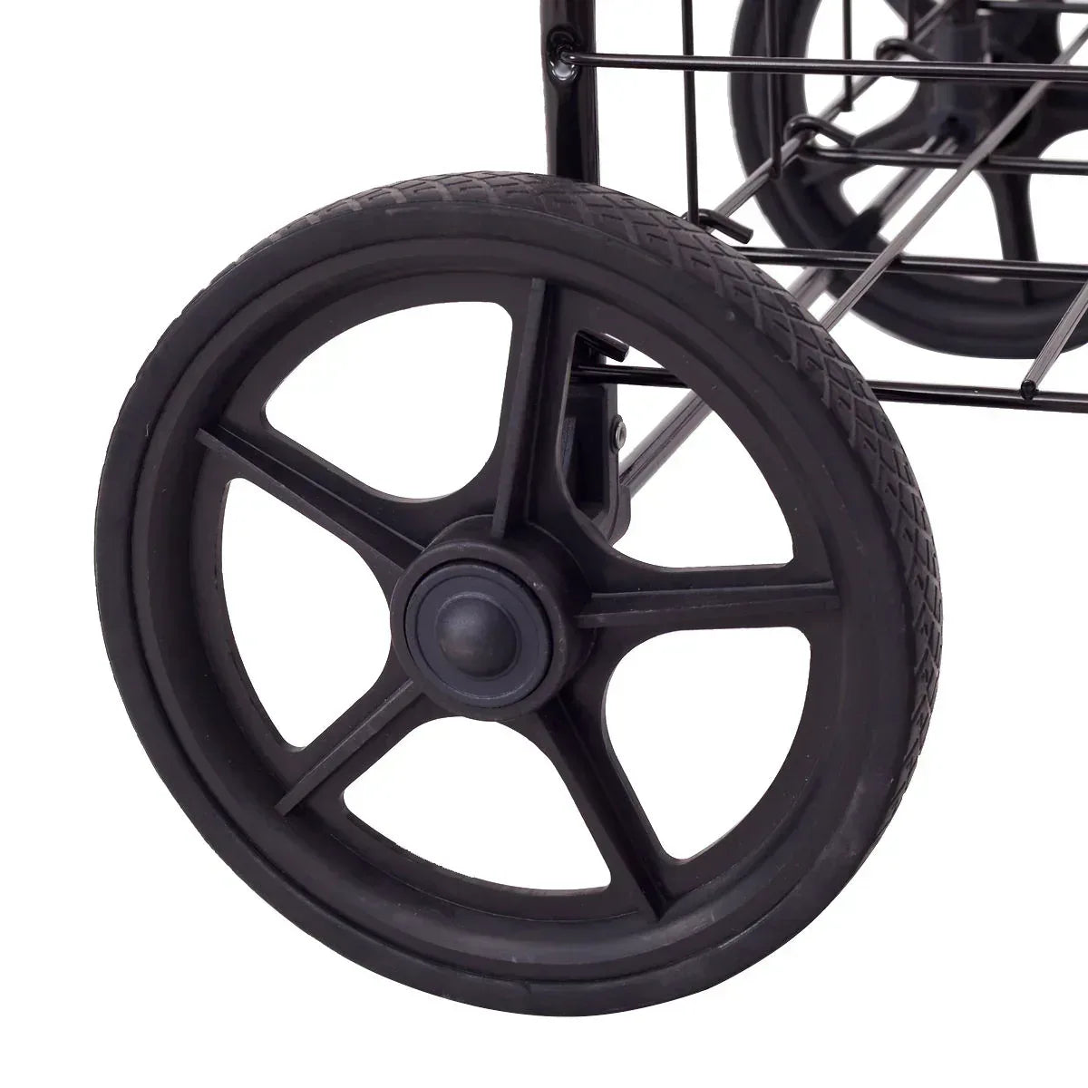 Costway Folding Shopping Cart Jumbo Basket Grocery Laundry with Swivel Wheels Black