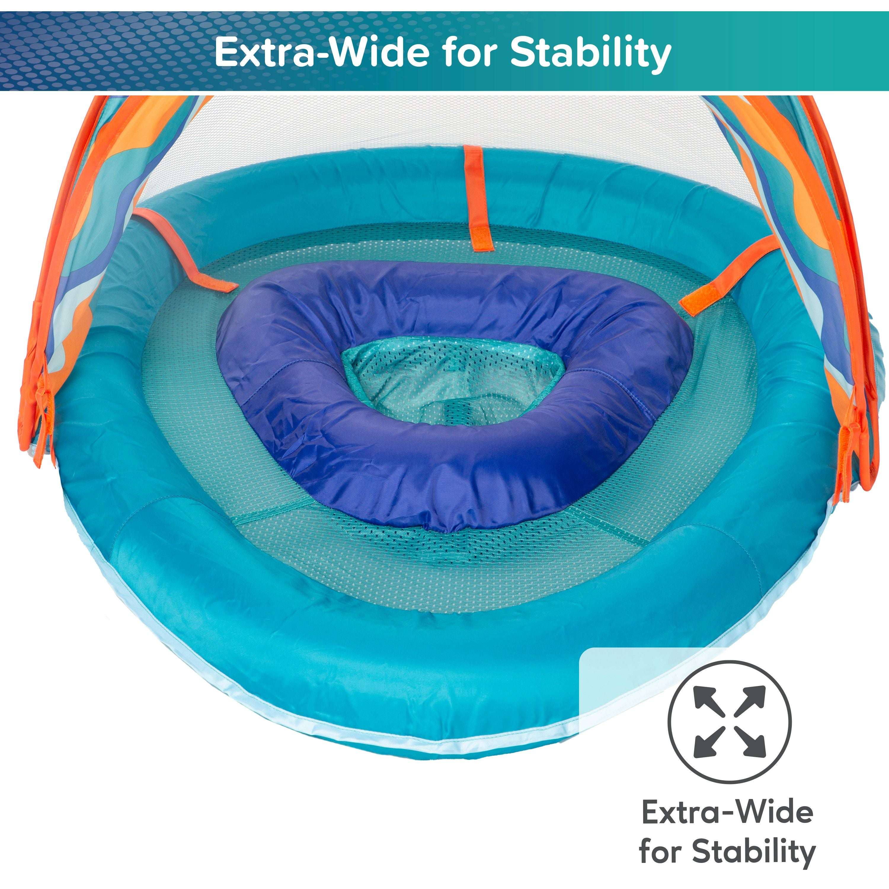 Aqua SwimSchool Grow-with-Me BabyBoat Pool Float for Infants 6-24 Months, Blue