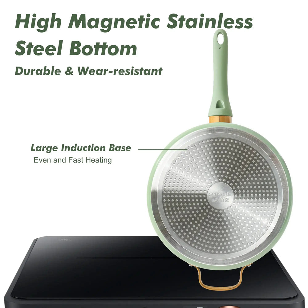 SENSARTE Nonstick Pots and Pans Set, 18Pcs Non Stick Cookware Sets, Induction Kitchen Cookware Sets