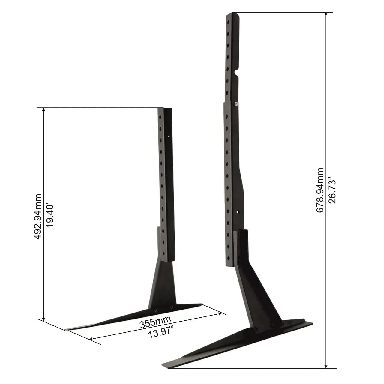 onn Tabletop TV Stand for 37" to 70" TVs, Holds up to 110 lbs, Black- Metal Legs for Tabletop