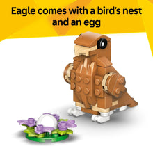 LEGO Creator eagle building toy with bird nest and egg accessory in brown and tan