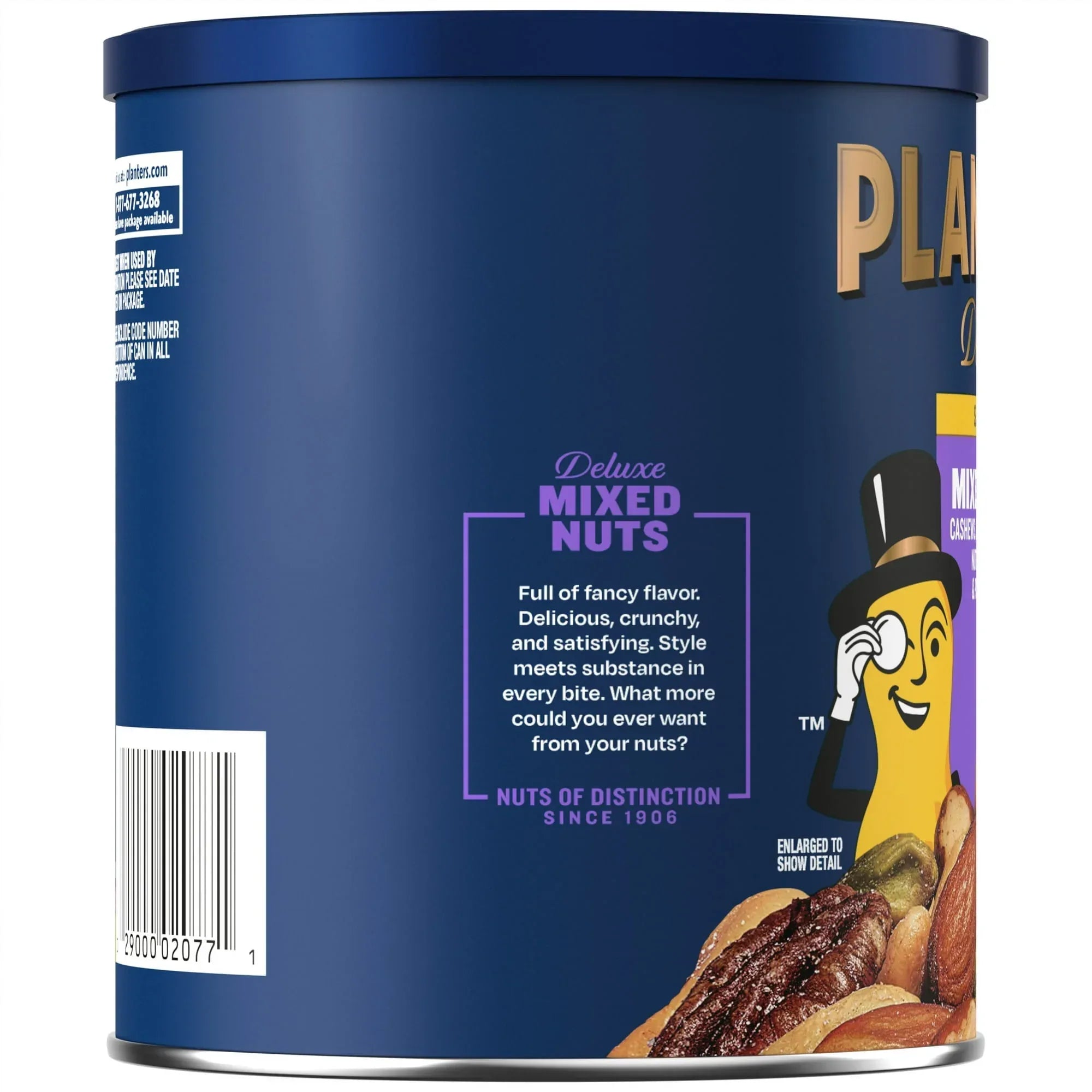 Planters Deluxe Mixed Nuts with Hazelnuts, Plant Based Protein, 15.25 oz Canister