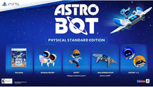 PS5 game back cover for Astro Bot, with Physical Standard Edition text and icons
