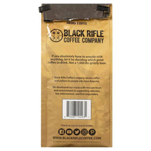 Ground coffee bag back with brewing notes and barcode