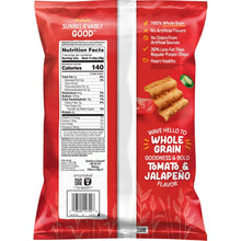 SunChips whole grain garden salsa snack chips bag, back panel with nutrition facts