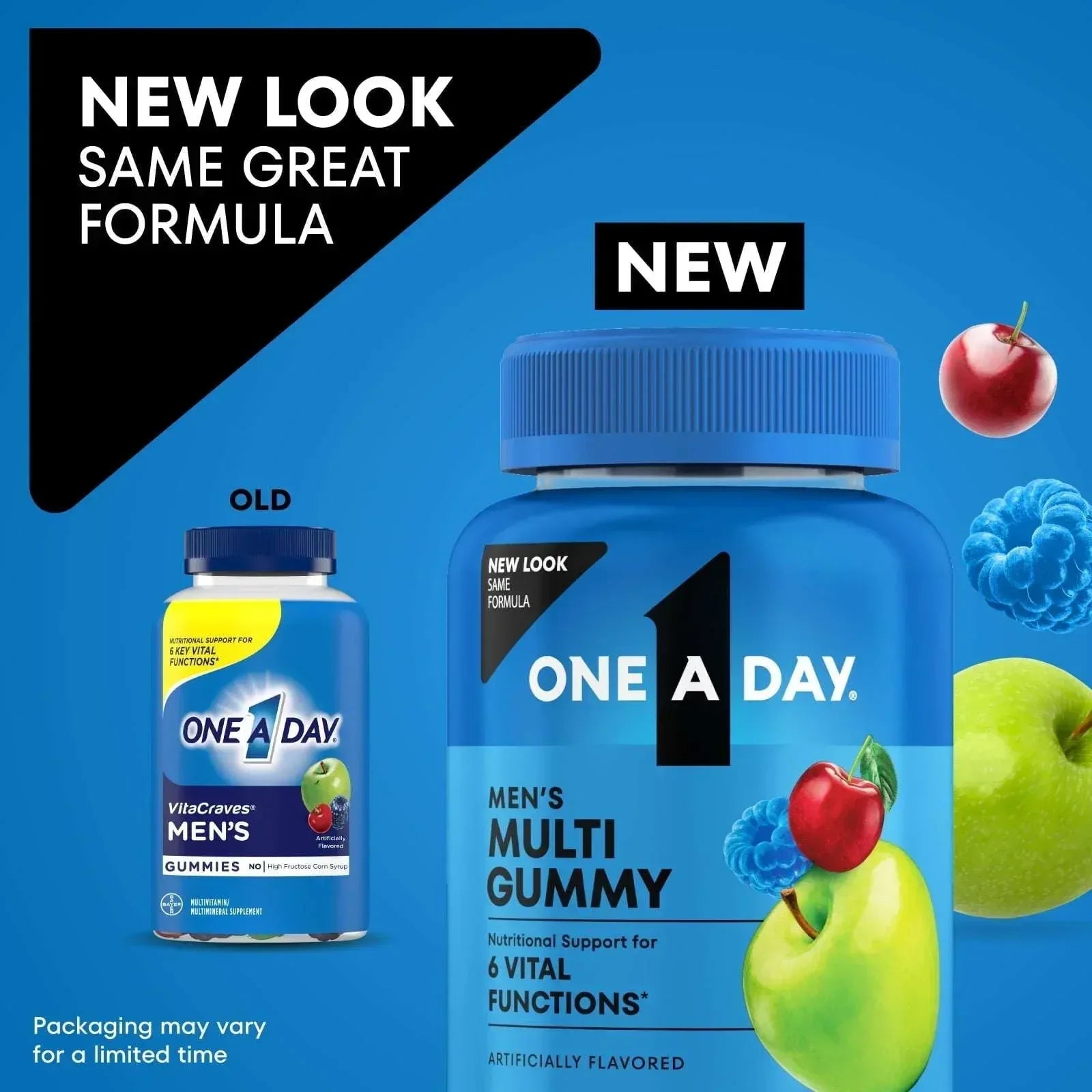 One A Day Mens Multivitamins Gummies with B Vitamins, Physical Energy Support 80 Count