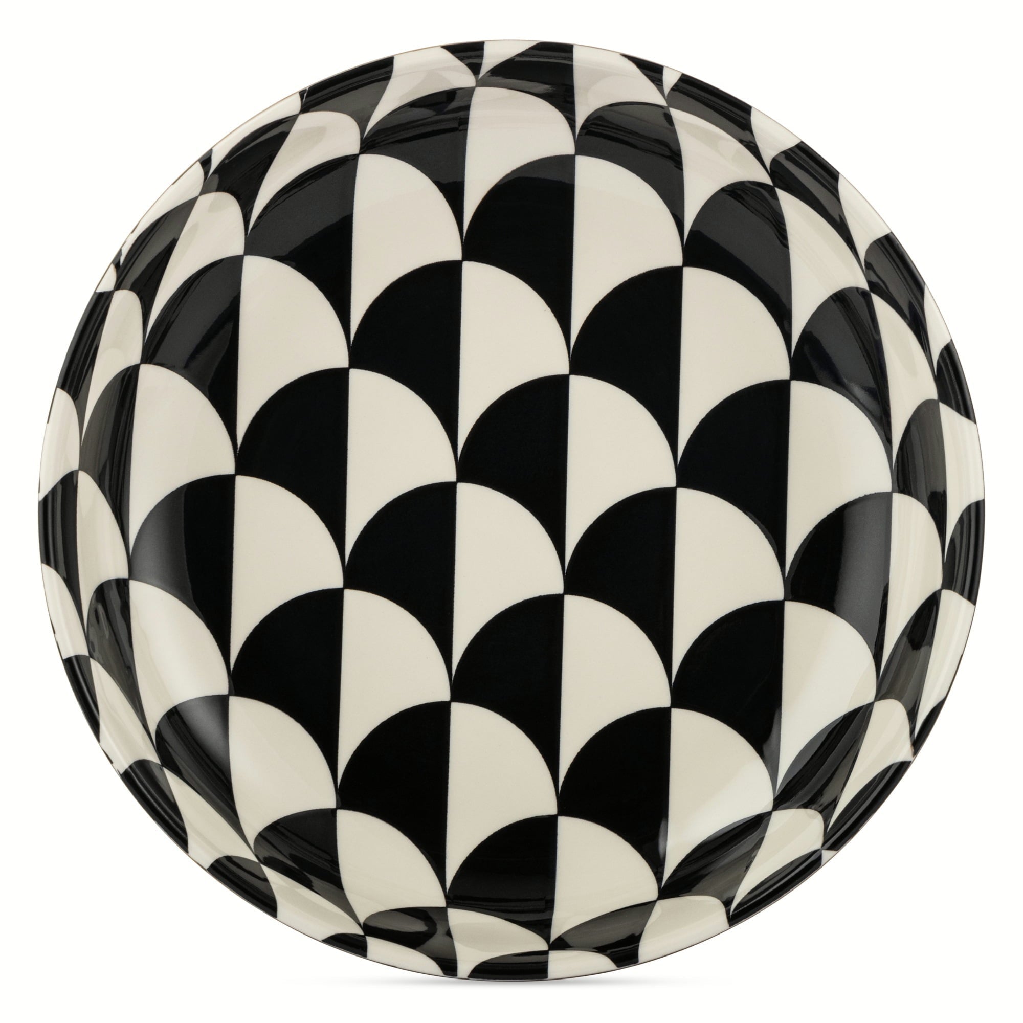 Thyme & Table Emmett 3-Piece Ceramic Nesting Low Bowl Set Black and White