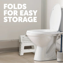 White step stool with foldable design and top surface for safe climbing